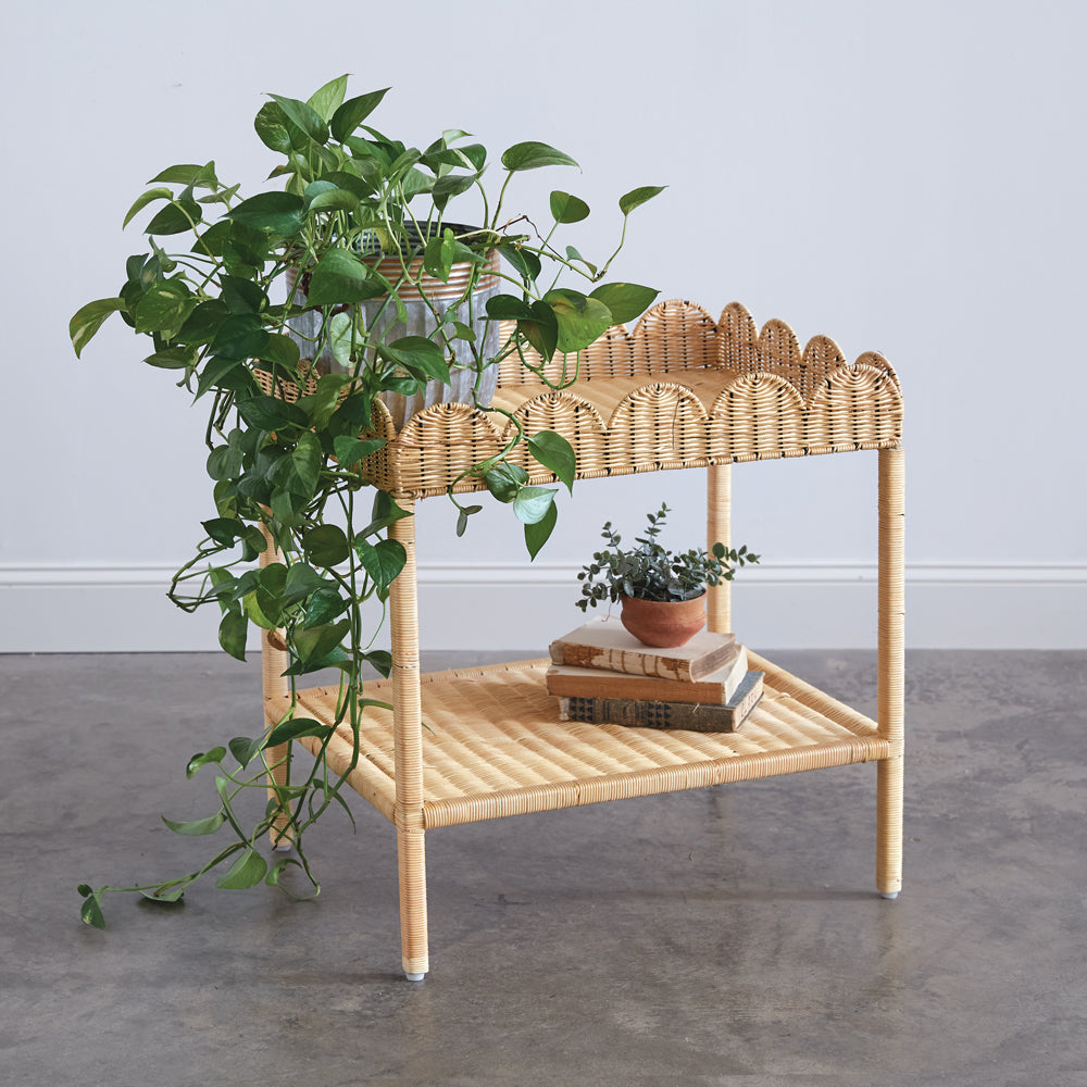 wicker side table