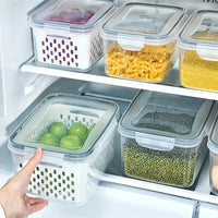 Thumbnail for Clear Fresh-Keeper Box – Drain Basket for Veggies & Fruits!