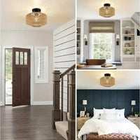 Thumbnail for Bamboo Pendant Light – Handwoven Rattan Chandelier