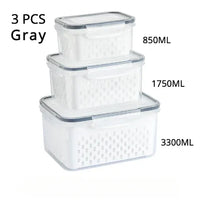 Thumbnail for Clear Fresh-Keeper Box – Drain Basket for Veggies & Fruits!