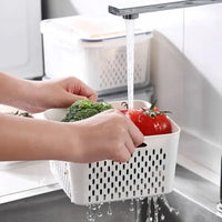 Thumbnail for Clear Fresh-Keeper Box – Drain Basket for Veggies & Fruits!