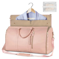 Thumbnail for 1pc Foldable Women's Travel Convenient Carry-on Clothing Bag Large PU Leather Duffel Bag Women's Business Travel Bag