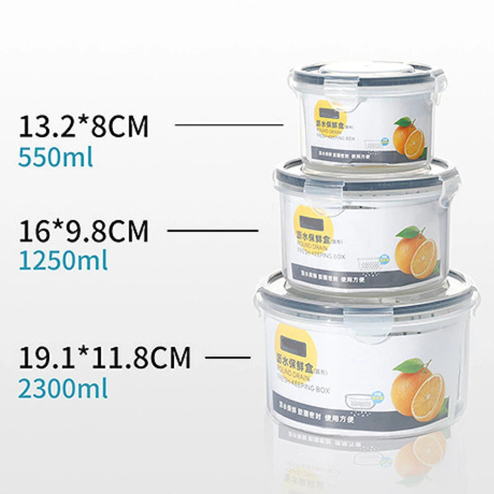Clear Fresh-Keeper Box – Drain Basket for Veggies & Fruits!