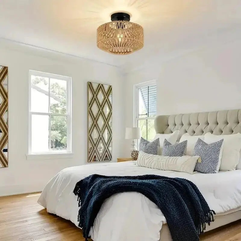 Bamboo Pendant Light – Handwoven Rattan Chandelier