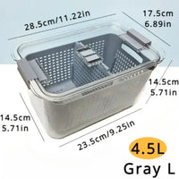 Thumbnail for Clear Fresh-Keeper Box – Drain Basket for Veggies & Fruits!
