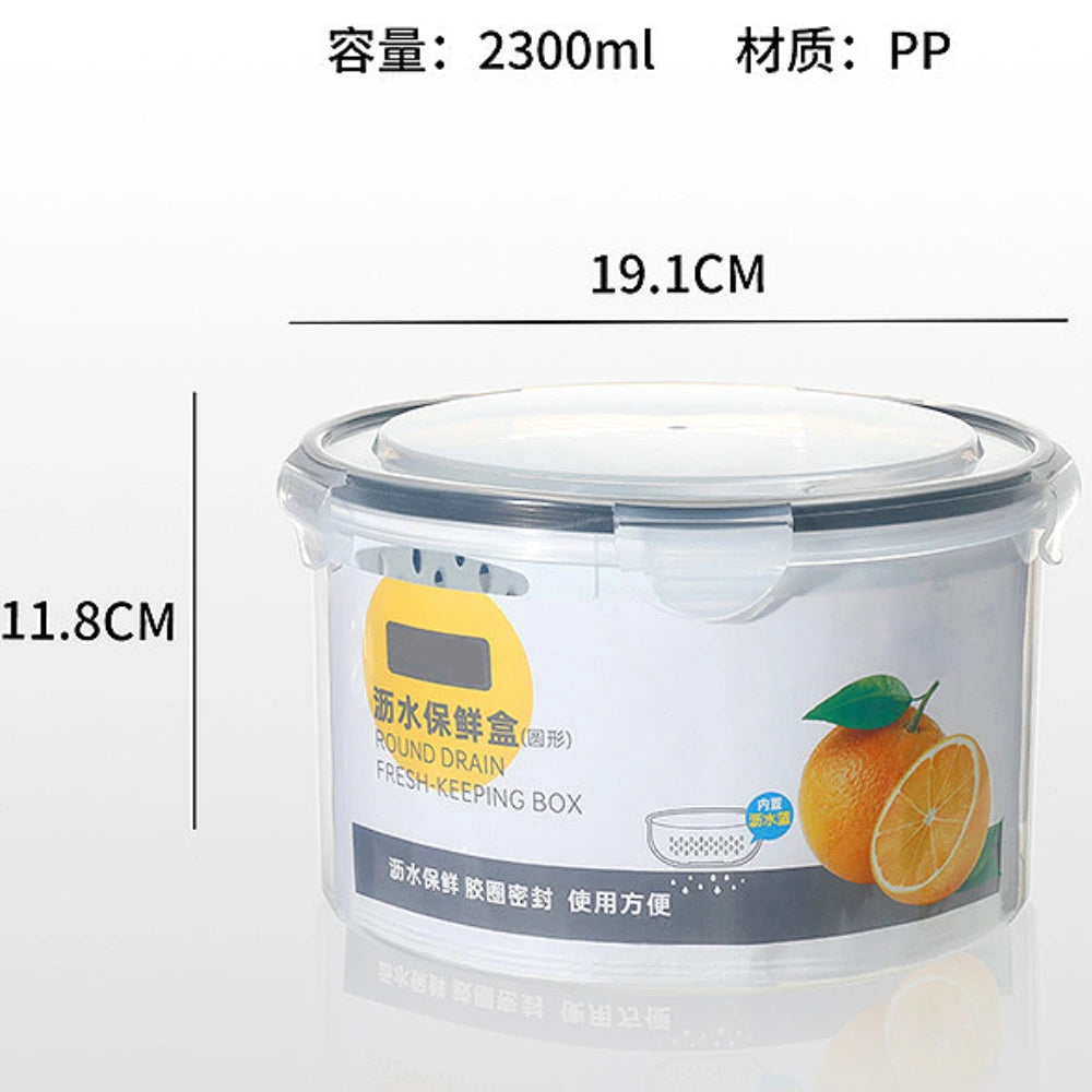 Clear Fresh-Keeper Box – Drain Basket for Veggies & Fruits!