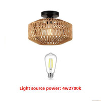 Thumbnail for Bamboo Pendant Light – Handwoven Rattan Chandelier