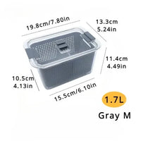 Thumbnail for Clear Fresh-Keeper Box – Drain Basket for Veggies & Fruits!