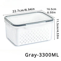 Thumbnail for Clear Fresh-Keeper Box – Drain Basket for Veggies & Fruits!