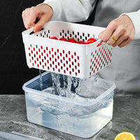 Thumbnail for Clear Fresh-Keeper Box – Drain Basket for Veggies & Fruits!