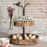Thumbnail for Bird and Birch Two Tiered Tray - Decorative Trays