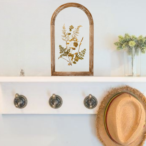 Brown Arched Botanical Decor