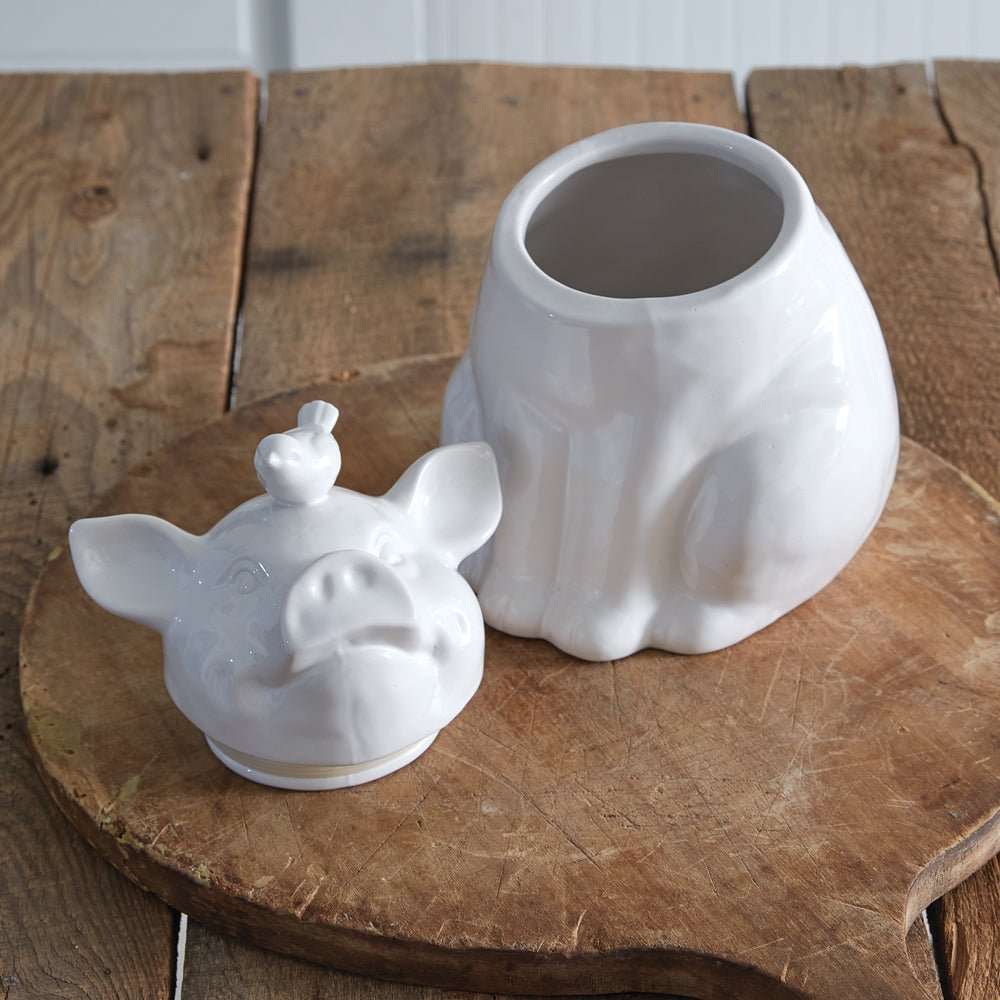 Ceramic Farmhouse Piglet Cookie Jar - Bowls