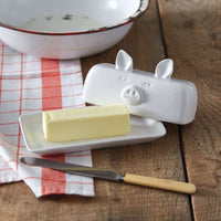Thumbnail for Ceramic Piglet Butter Dish - Bowls
