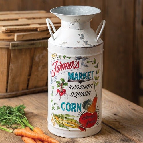 Mamma Mia's Closet Farmers Market Milk Can Decorative Jars 