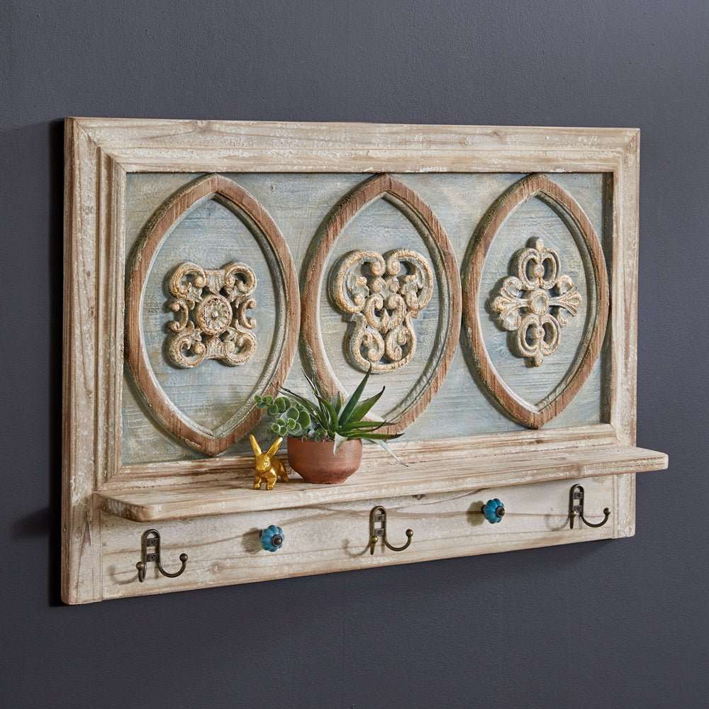 French Provincial Wall Decor with Hooks - Decorative Plaques