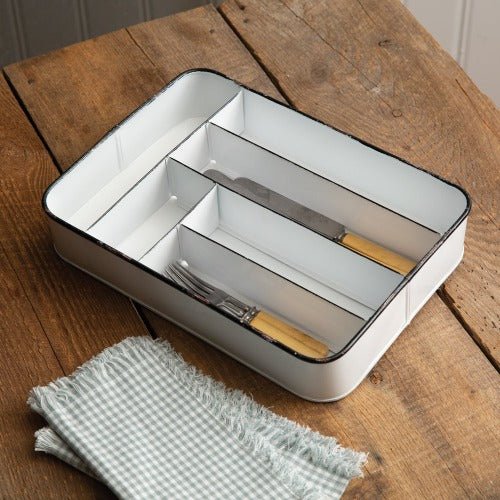 Mamma Mia's Closet Kitchen Farmhouse Cutlery Tray Utensil & Flatware Trays 