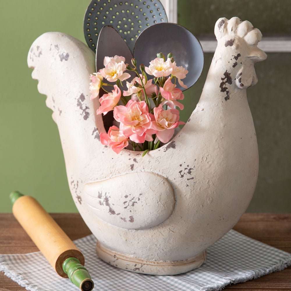 Large Resin Hen Planter - Pots & Planters