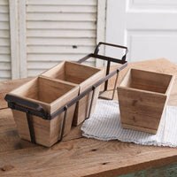Thumbnail for Mamma Mia's Closet Metal Caddy with Three Wood Boxes Pots & Planters 