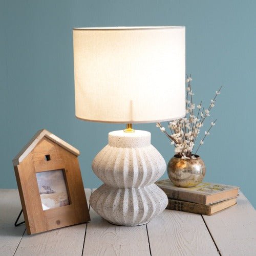 Mamma Mia's Closet Scalloped Resin Tabletop Lamp Lamps 