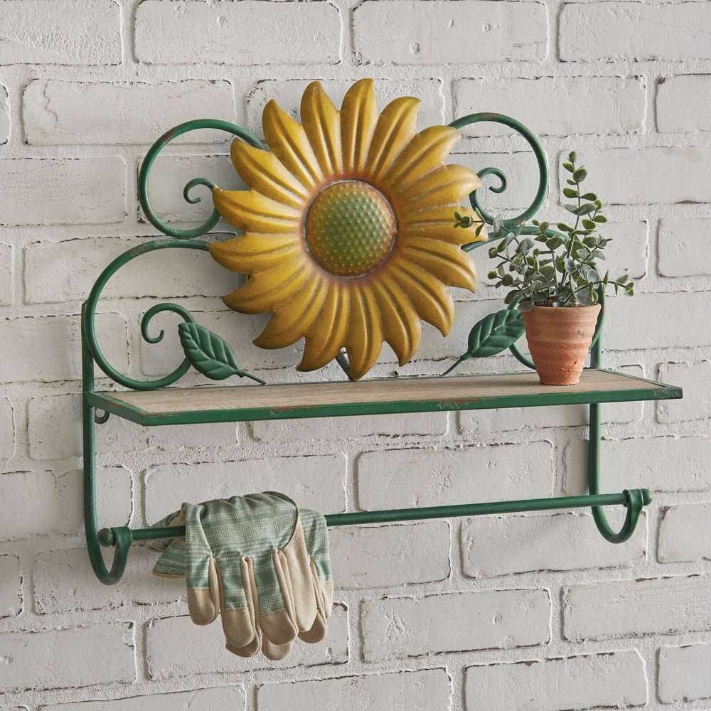Sunflower Shelf Towel Bar - Home & Garden