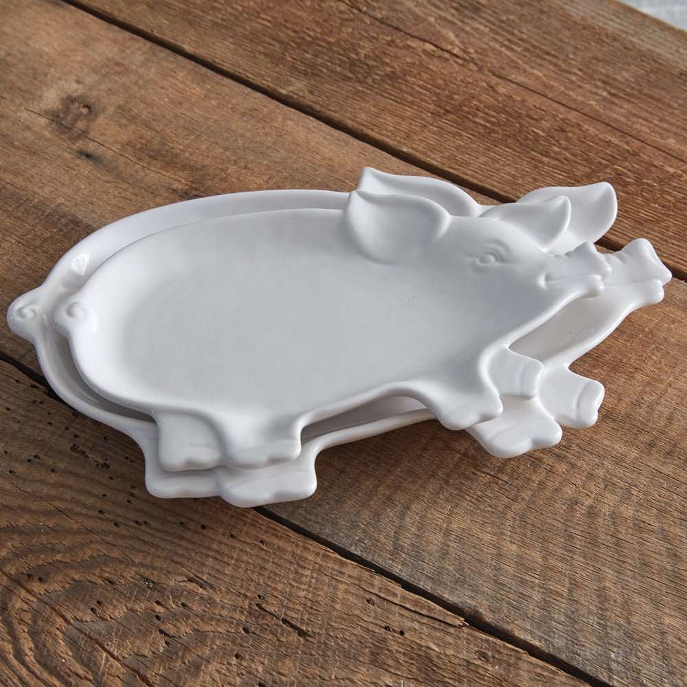 Two Ceramic Piglet Plates - Bowls