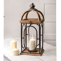 Thumbnail for Wood Metal Barclay Lantern - Candle Holders
